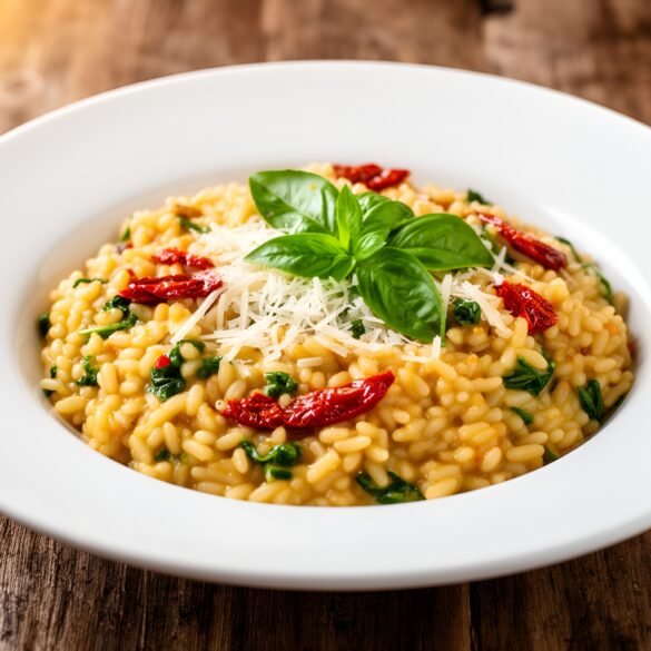Silky Creamy Sun-Dried Tomato and Spinach Risotto