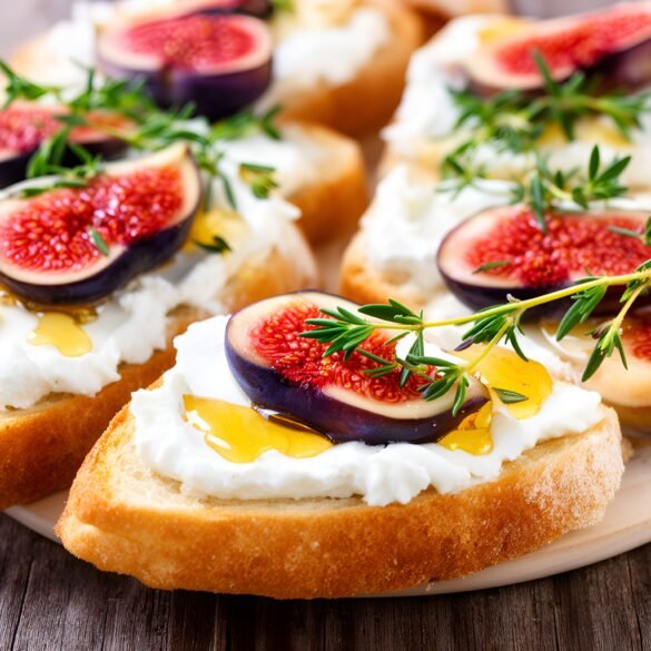 Tangy Goat Cheese and Honey Fig Crostini