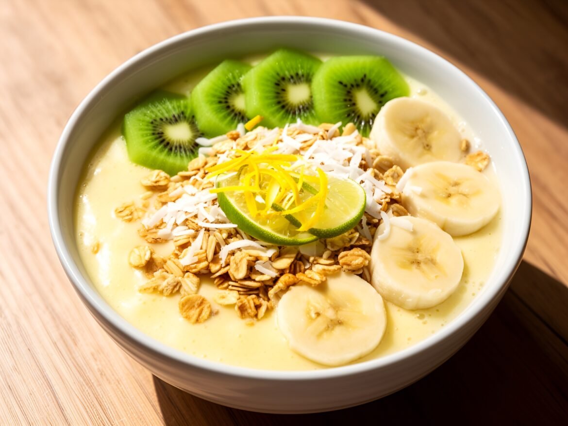 Tropical Coconut-Lime Sunrise Smoothie Bowl