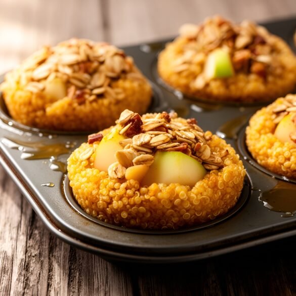 Warm Cinnamon Apple Quinoa Cups with Crunchy Topping