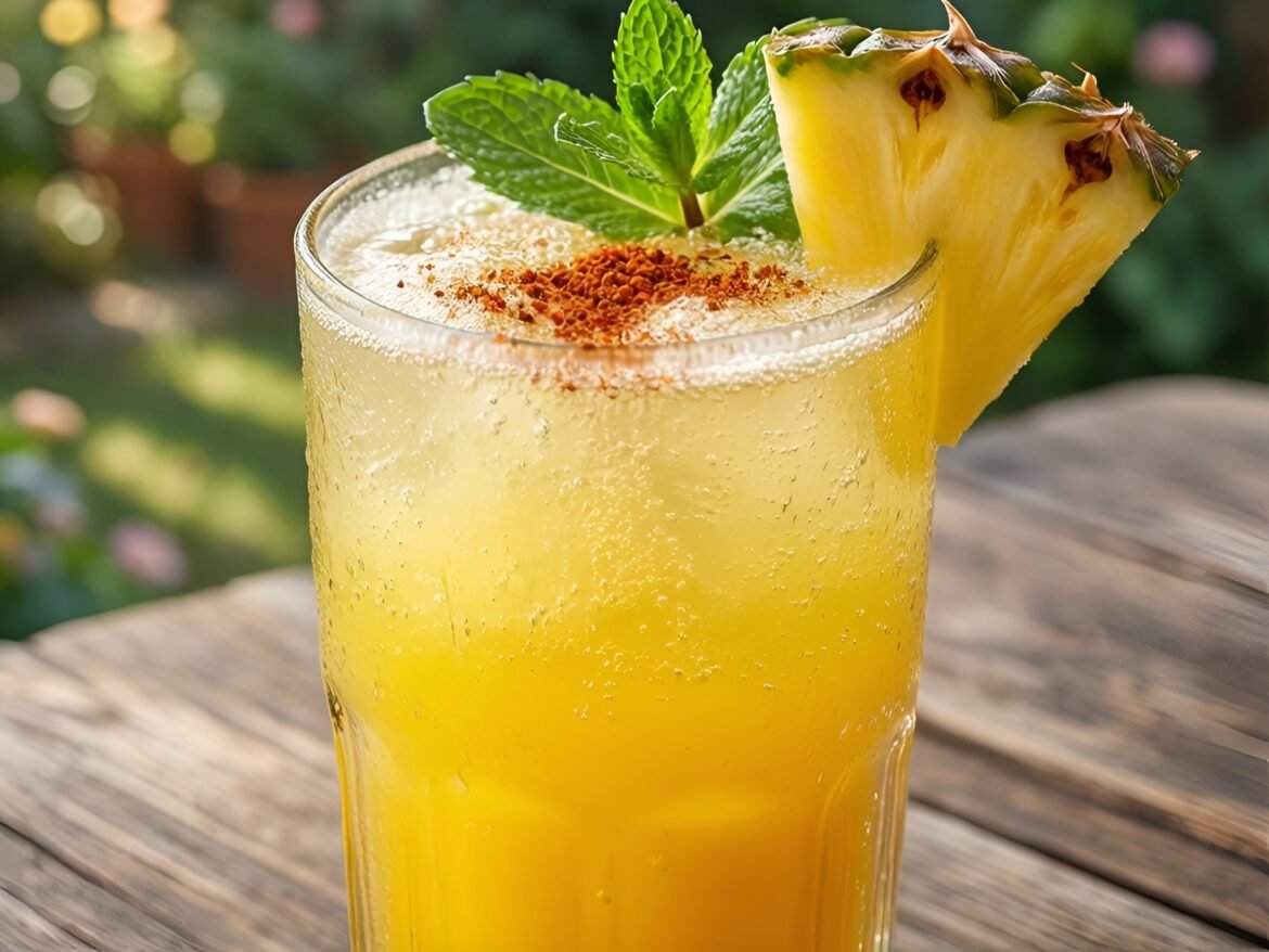 Zesty Spiced Pineapple Cooler with Mint