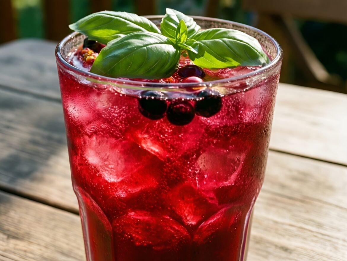 Bright Berry-Basil Sparkler