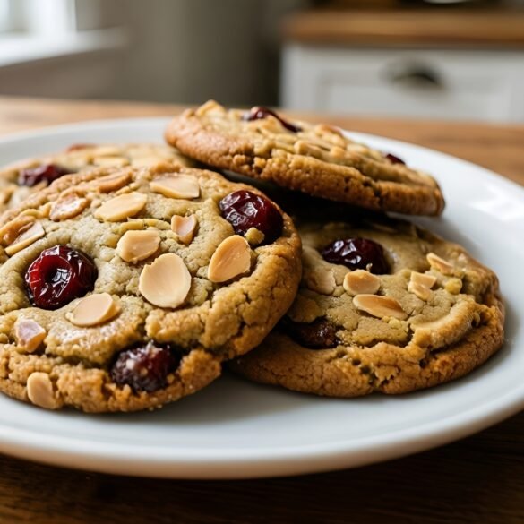 Brown Butter Cookies with Toasted Almonds and Cherries