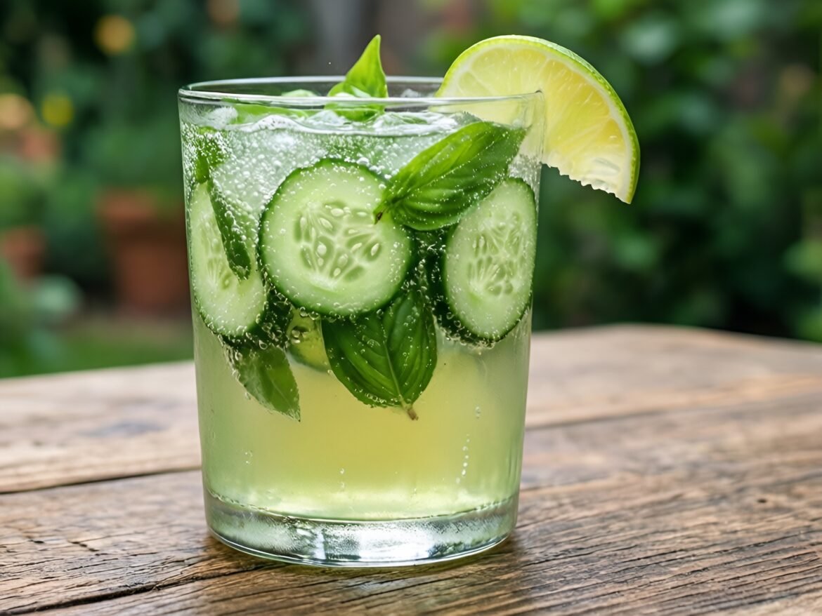 Bubbling Cucumber Basil Bliss Fizz