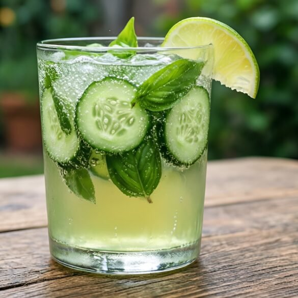 Bubbling Cucumber Basil Bliss Fizz