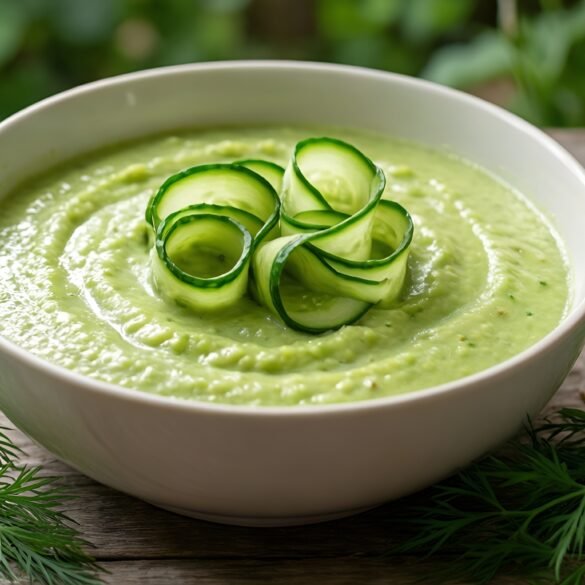 Chilled Avocado-Dill Soup with Fresh Cucumber Ribbons