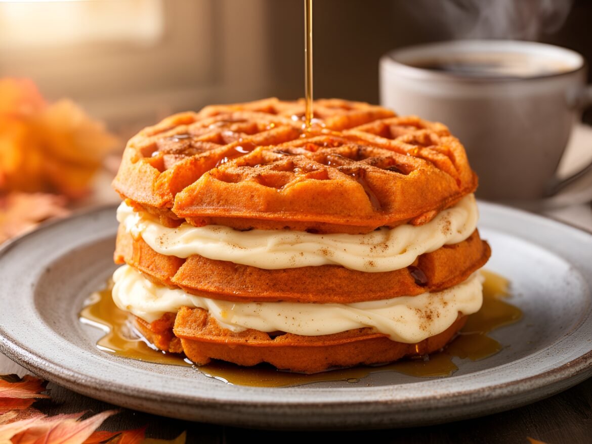 Cinnamon-Infused Sweet Potato Waffle Sandwiches with Maple Cream