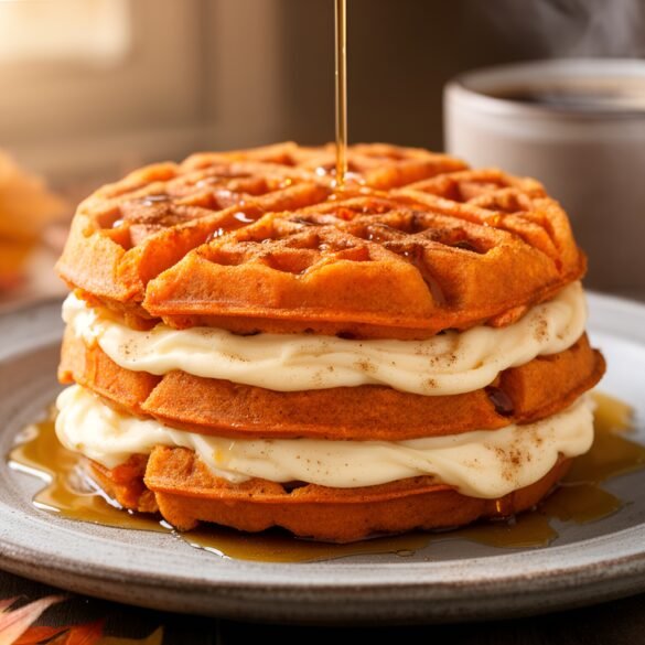 Cinnamon-Infused Sweet Potato Waffle Sandwiches with Maple Cream