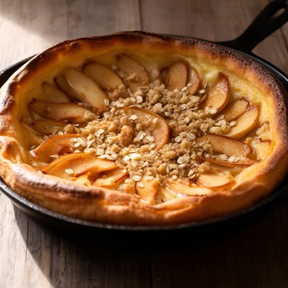 Cinnamon-Spiced Apple Crumble Dutch Baby Pancake