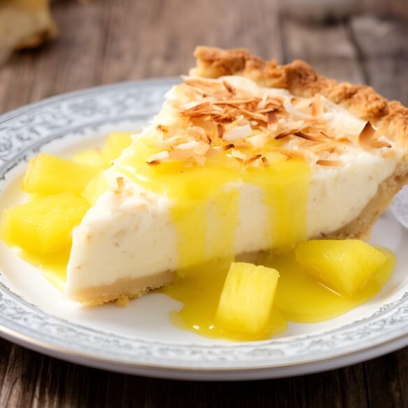 Coconut Dream Pie with Pineapple Drizzle