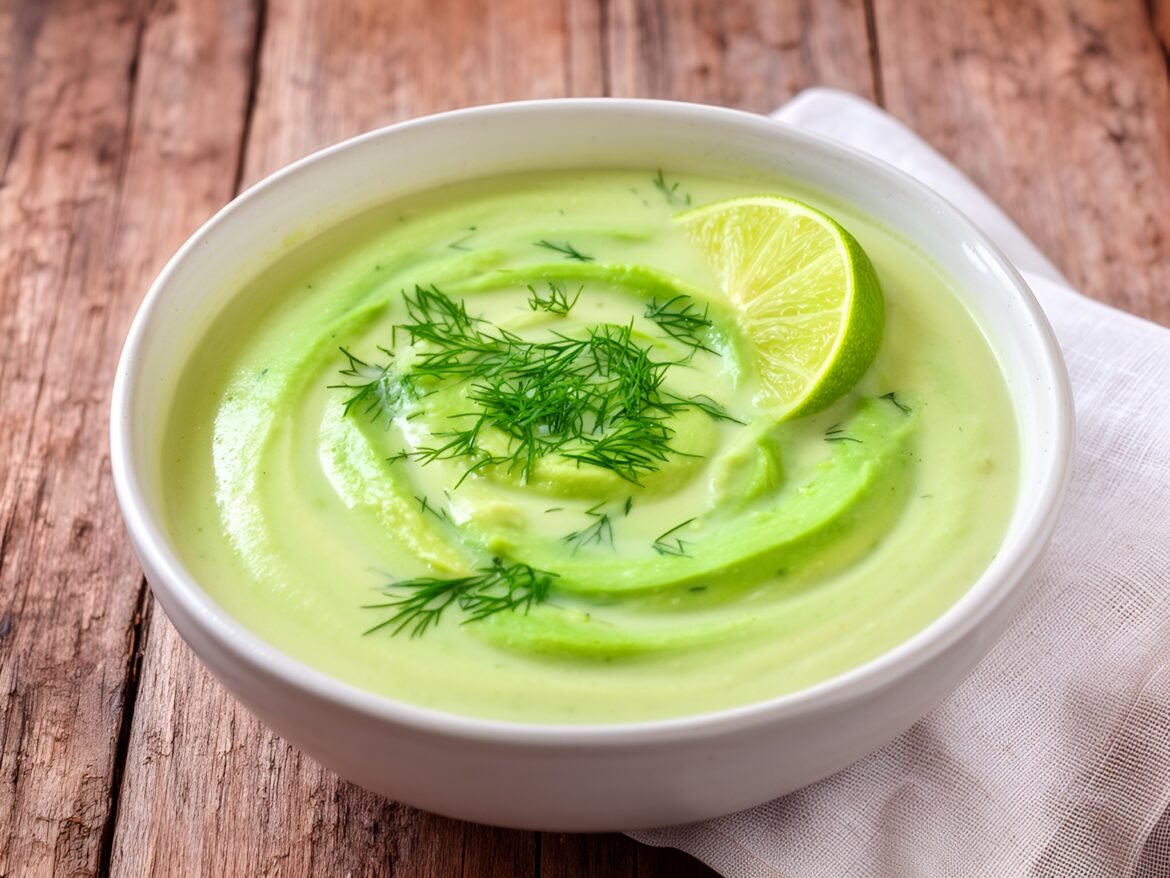 Creamy Avocado and Dill Chicken Soup