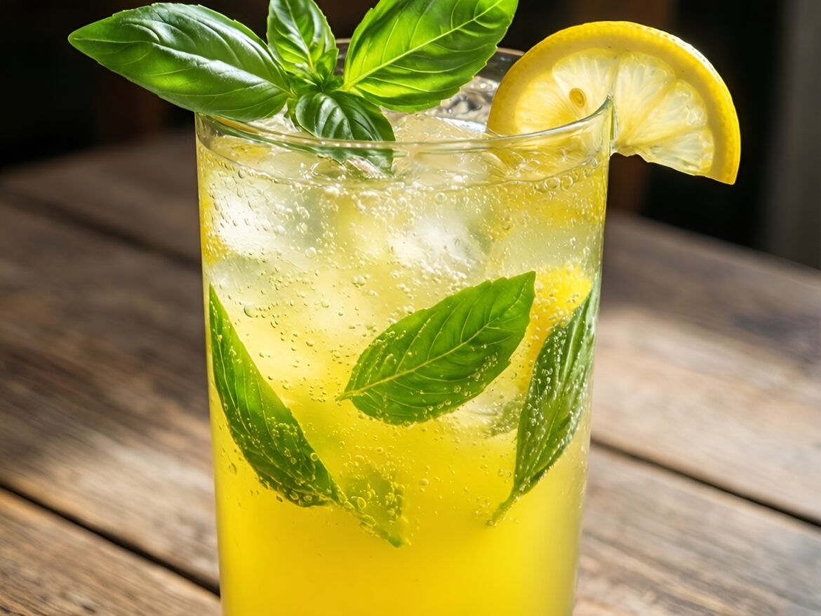 Crisp Basil-Infused Lemonade Spritzer