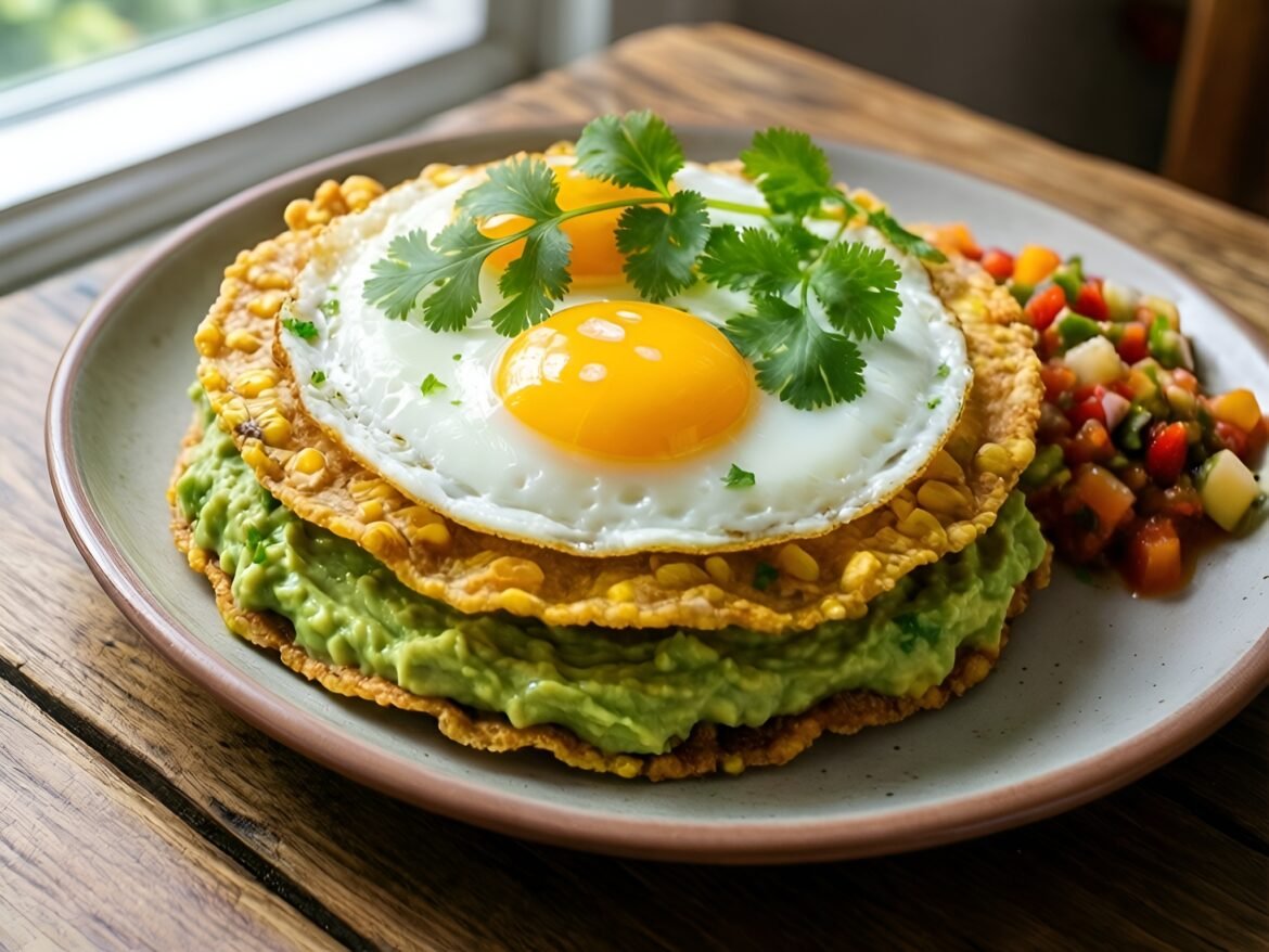 Crispy Avocado and Egg Breakfast Tostadas