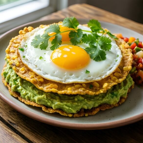 Crispy Avocado and Egg Breakfast Tostadas