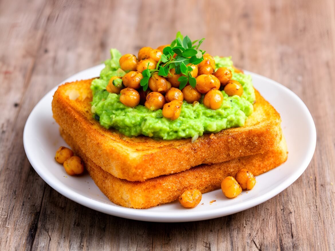 Crispy Chickpea and Avocado Smash on Herb Toasts