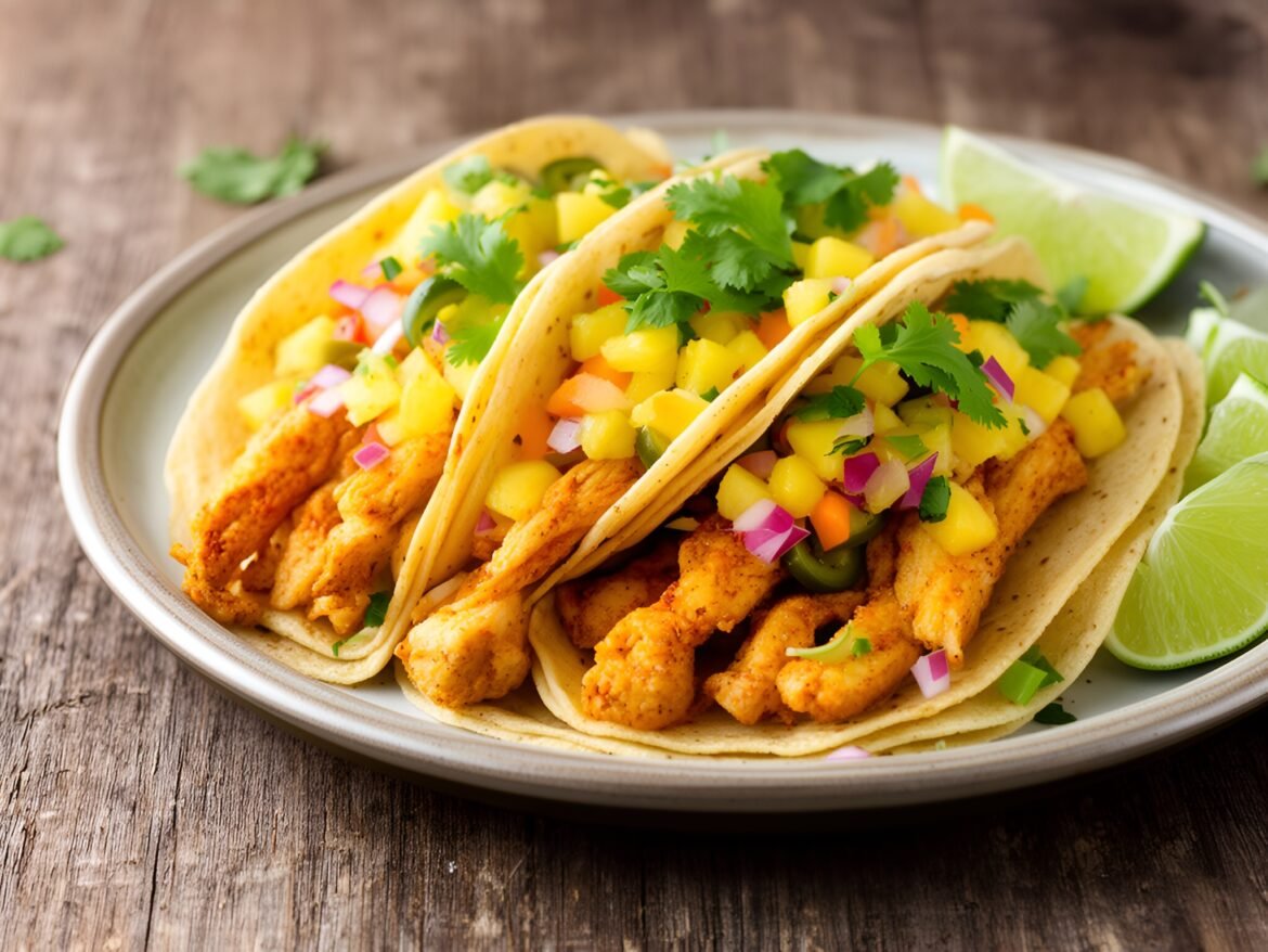 Crispy Chipotle-Lime Chicken Tacos with Fresh Pineapple Salsa