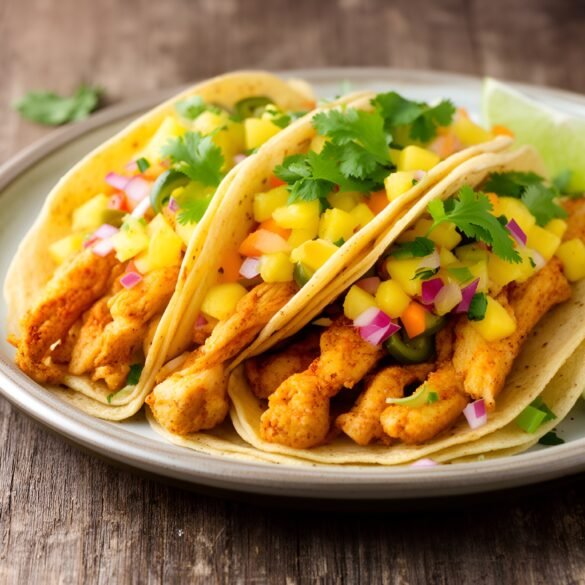 Crispy Chipotle-Lime Chicken Tacos with Fresh Pineapple Salsa