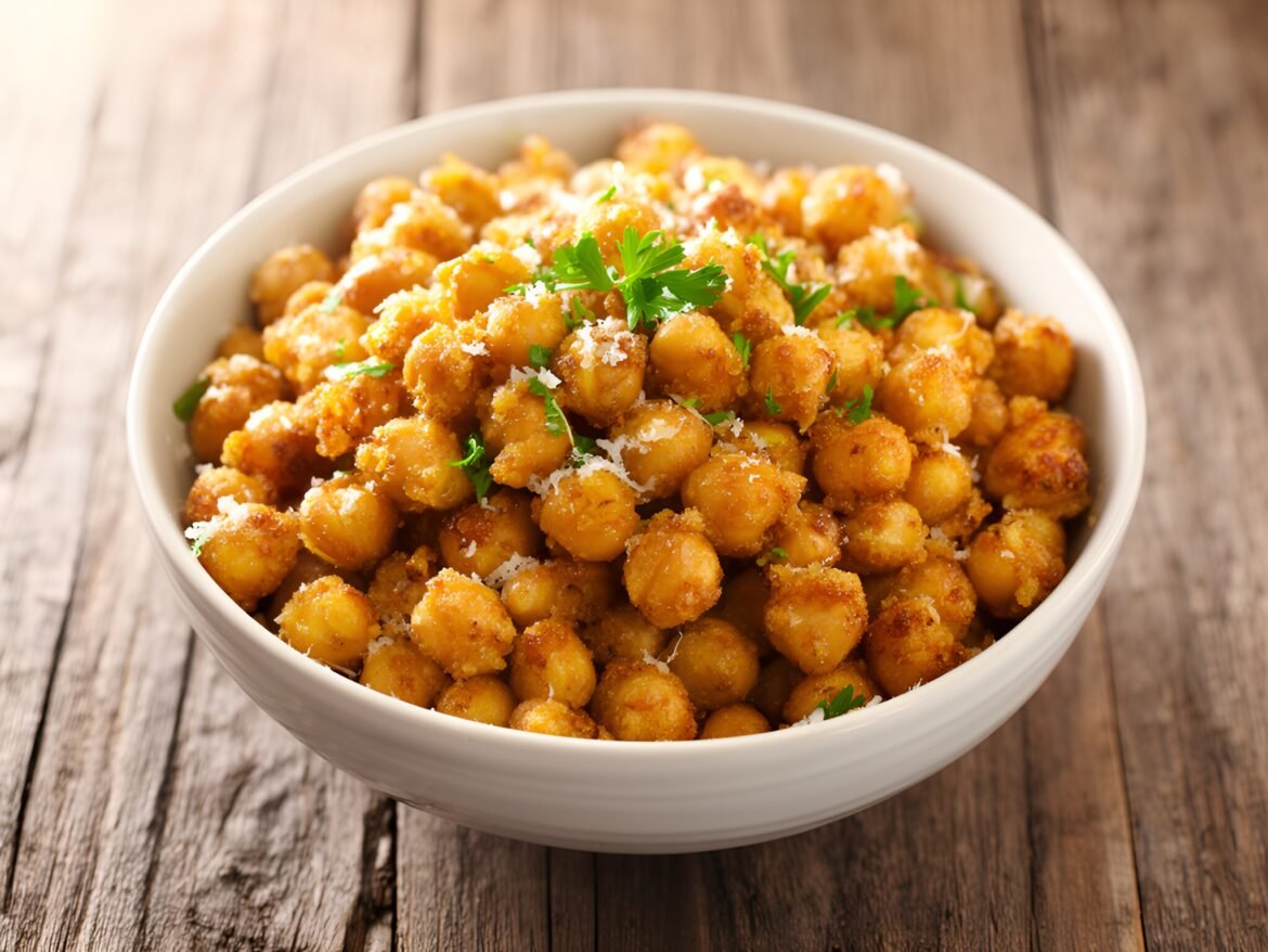 Crispy Garlic-Parmesan Roasted Chickpea Bites