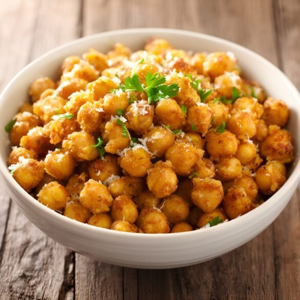 Crispy Garlic-Parmesan Roasted Chickpea Bites