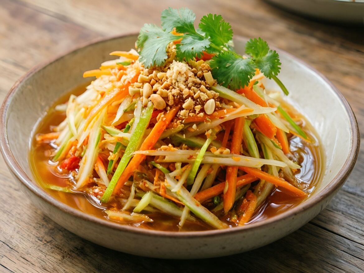 Crispy Thai Papaya Salad with Spicy Lime Dressing