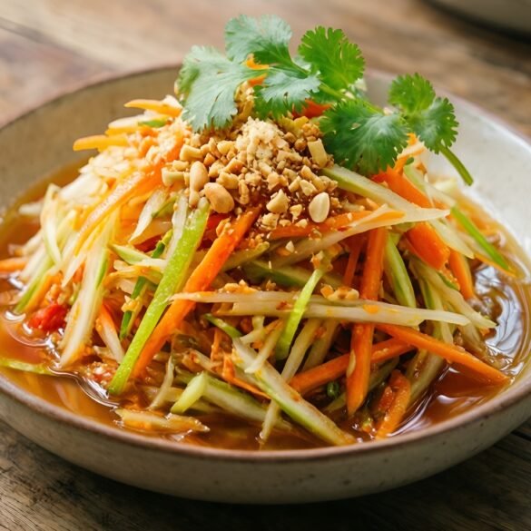 Crispy Thai Papaya Salad with Spicy Lime Dressing