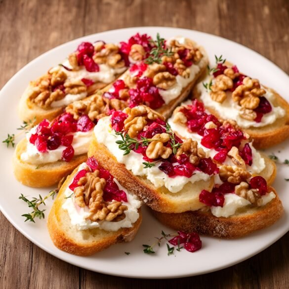 Crispy Walnut-Cranberry Goat Cheese Crostini Delight
