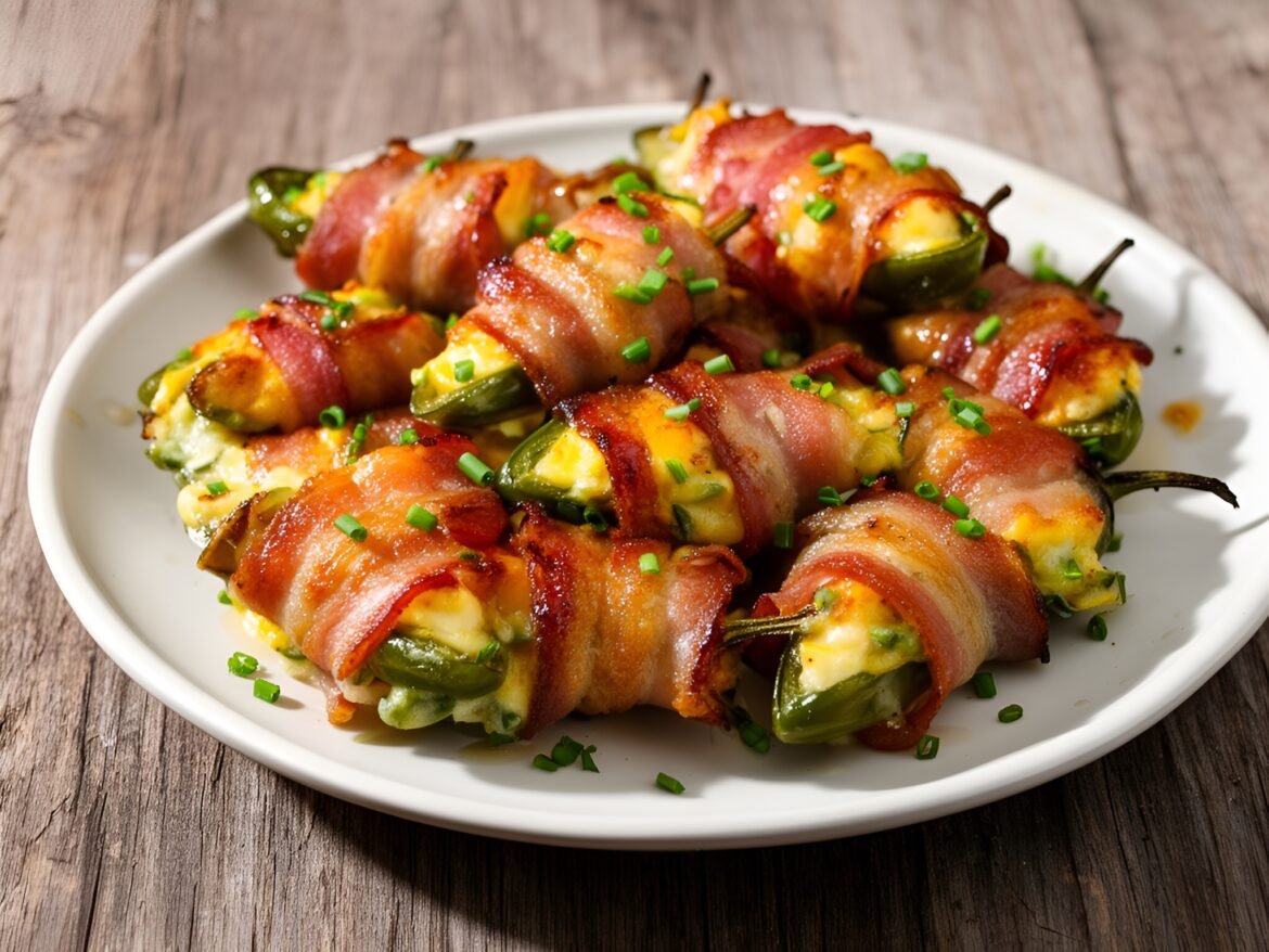 Crunchy Bacon-Wrapped Jalapeño Popper Bites with Creamy Cheddar Dip