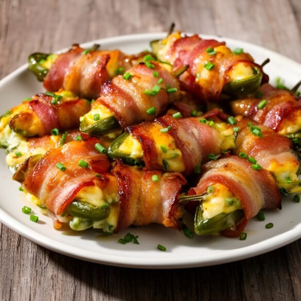 Crunchy Bacon-Wrapped Jalapeño Popper Bites with Creamy Cheddar Dip