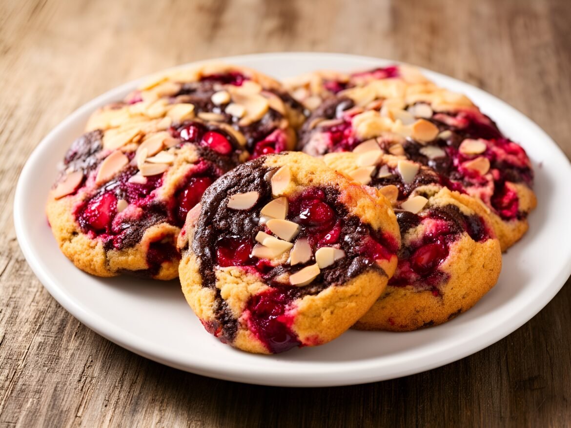 Decadent Chocolate Cherry Almond Swirl Cookies