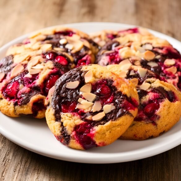 Decadent Chocolate Cherry Almond Swirl Cookies
