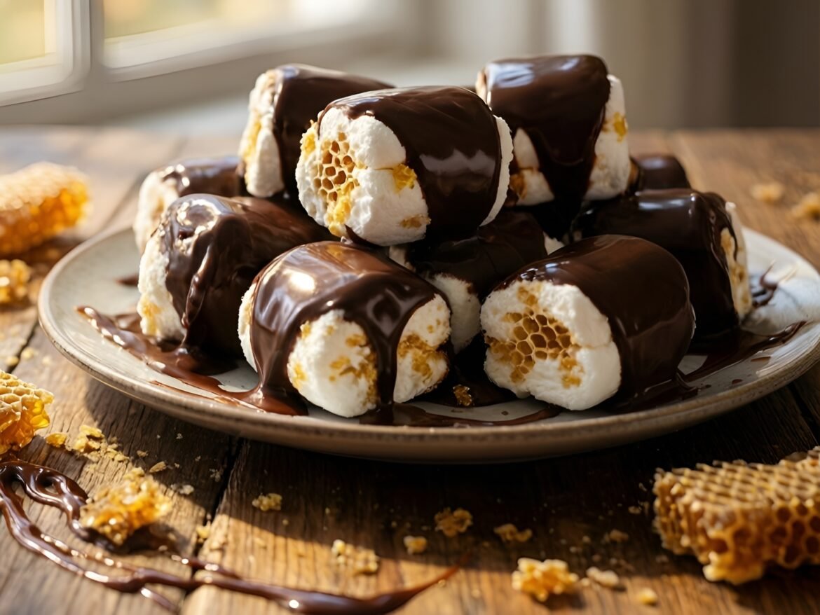 Decadent Chocolate-Dipped Honeycomb Marshmallow Delight