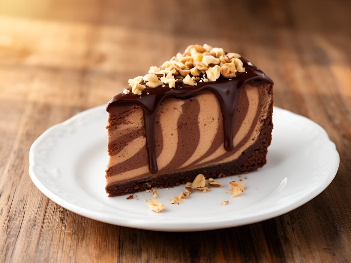 Decadent Chocolate Hazelnut Zebra Cheesecake Delight