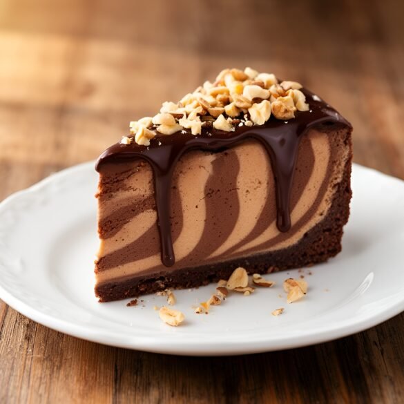 Decadent Chocolate Hazelnut Zebra Cheesecake Delight