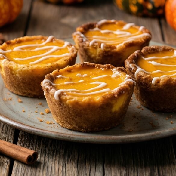 Decadent Cinnamon-Roll Pumpkin Cheesecake Bites