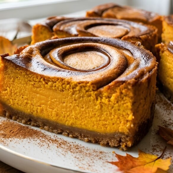 Decadent Cinnamon-Swirled Pumpkin Cheesecake Bars
