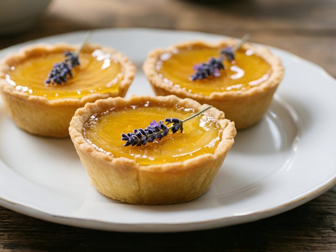 Delicate Lavender Honey Almond Tartlets