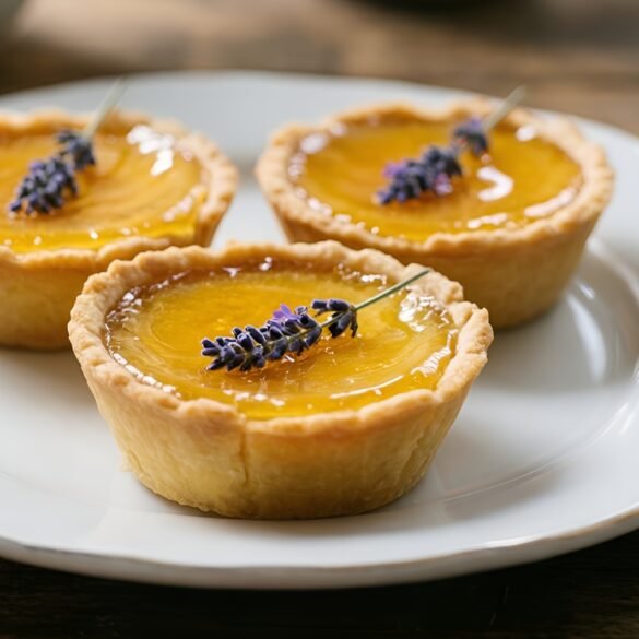 Delicate Lavender Honey Almond Tartlets