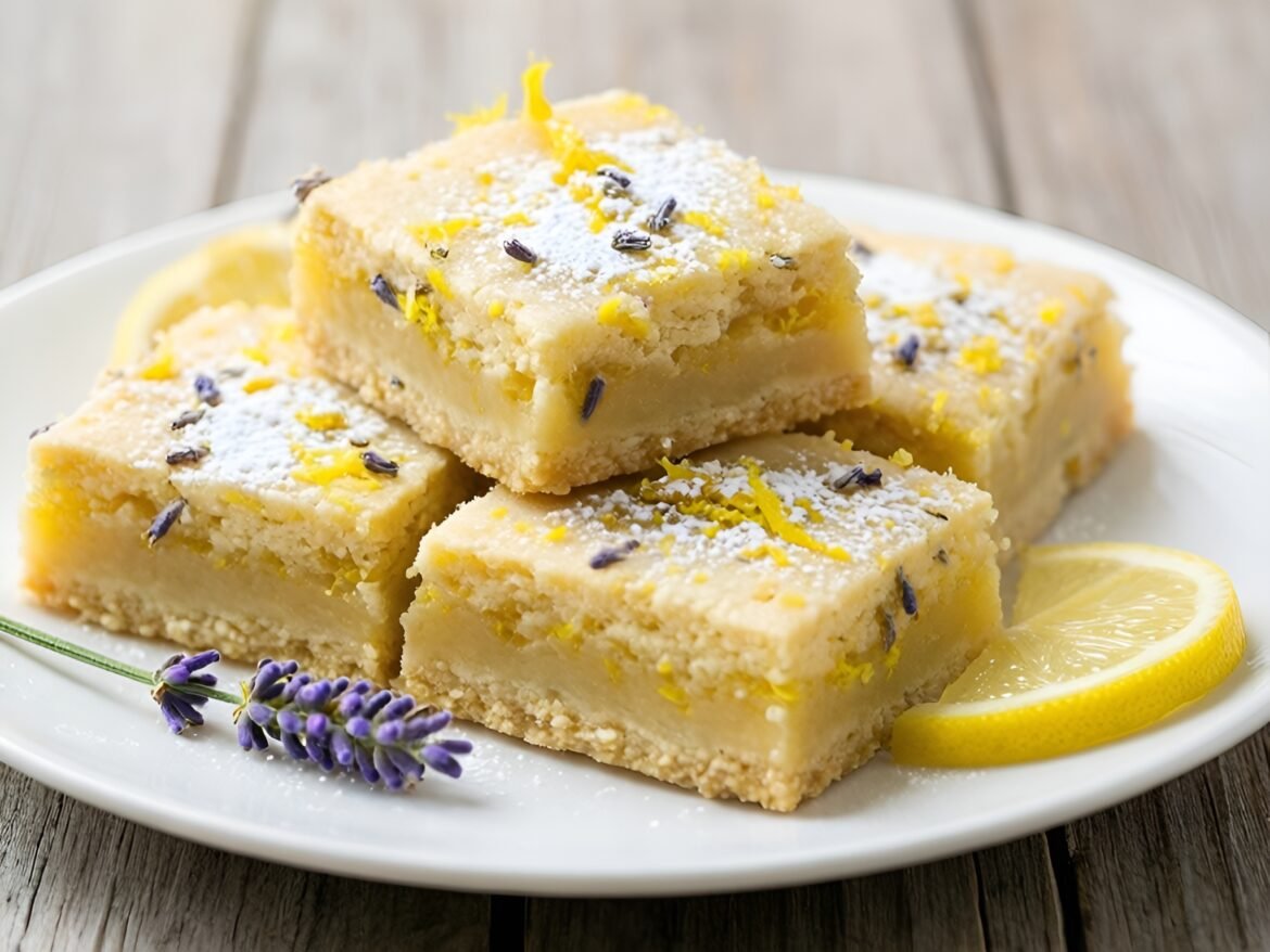 Delicate Lemon-Lavender Shortbread Dream Bars