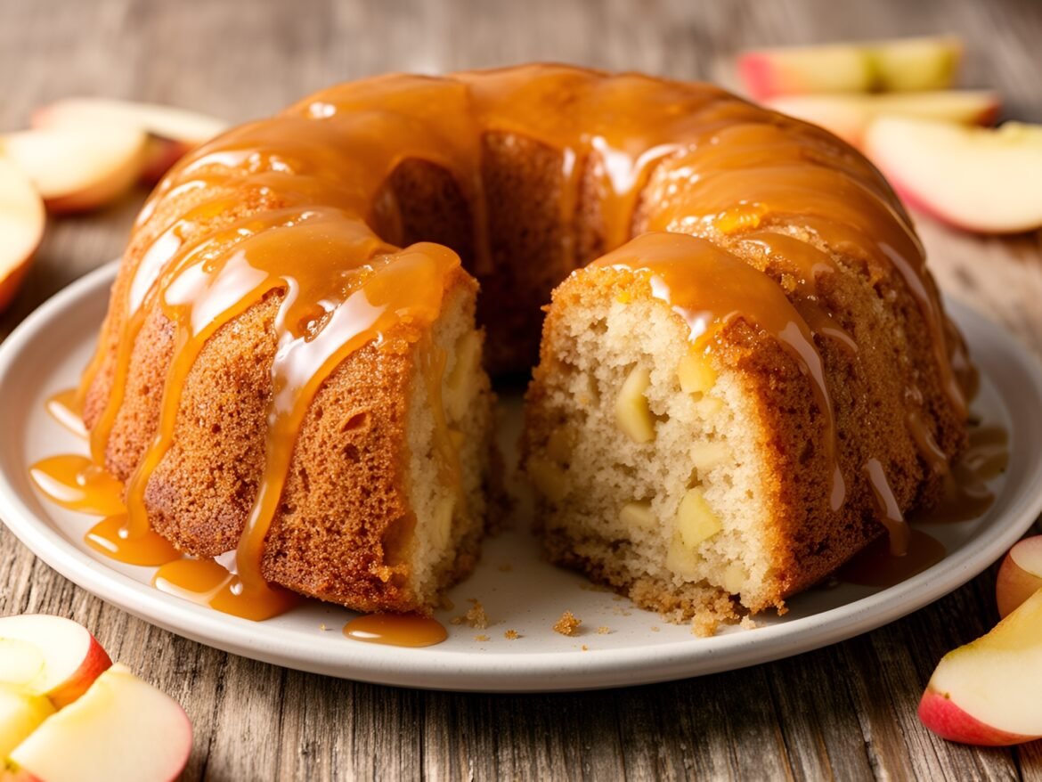 Fall-Inspired Caramel Apple Cider Donut Cake