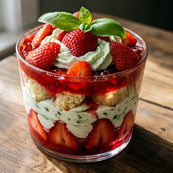 Fresh Strawberry Basil Shortcake Parfaits