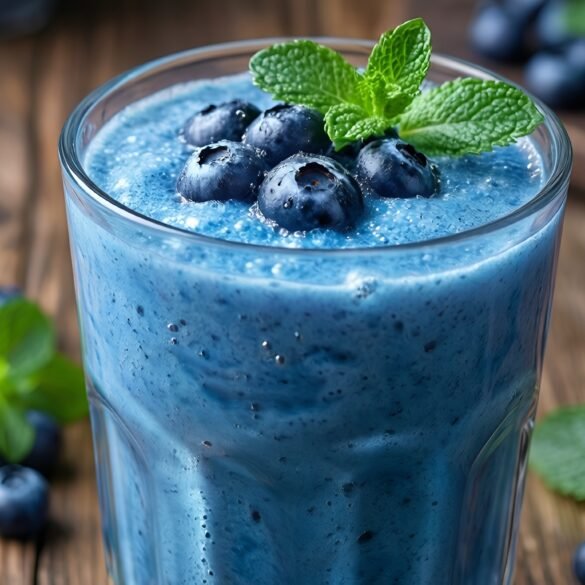 Frothy Blueberry-Mint Bliss Smoothie