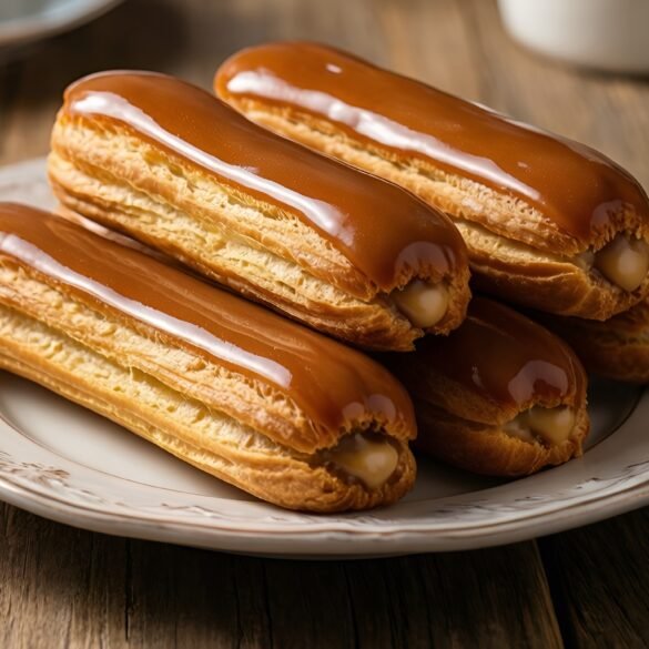 Gourmet Caramel Espresso Éclairs with Coffee Cream Filling