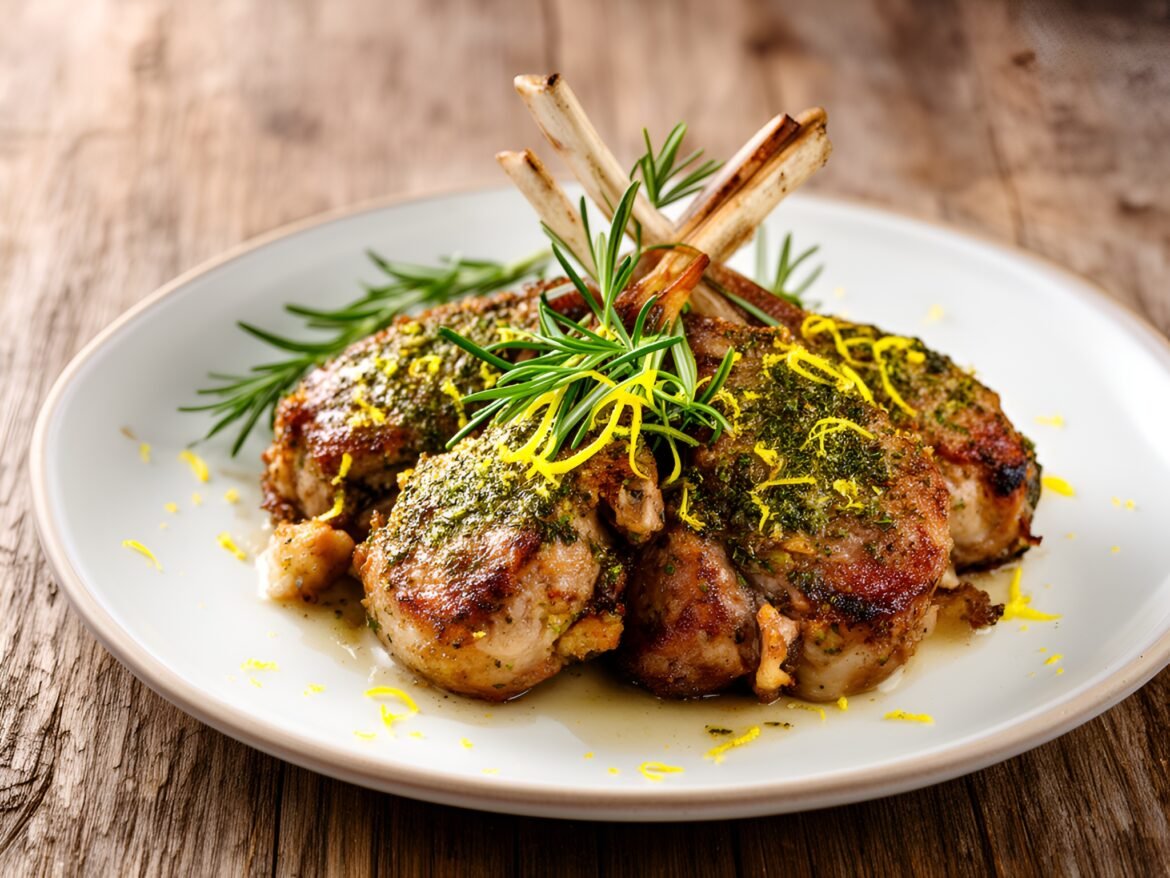 Herb-Crusted Rosemary Garlic Lamb Chops with Lemon Zest