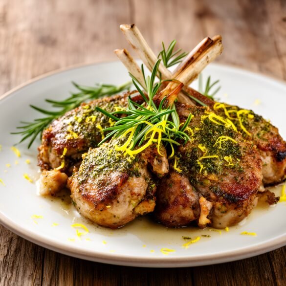Herb-Crusted Rosemary Garlic Lamb Chops with Lemon Zest