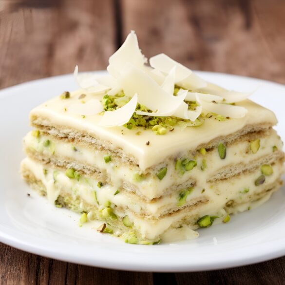 Indulgent White Chocolate Pistachio Tiramisu Delight