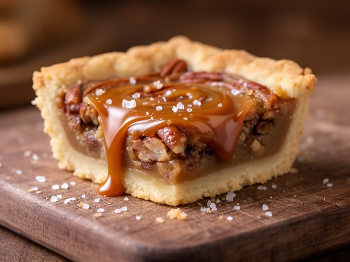 Irresistible Caramel Swirl Bourbon Pecan Pie Bars