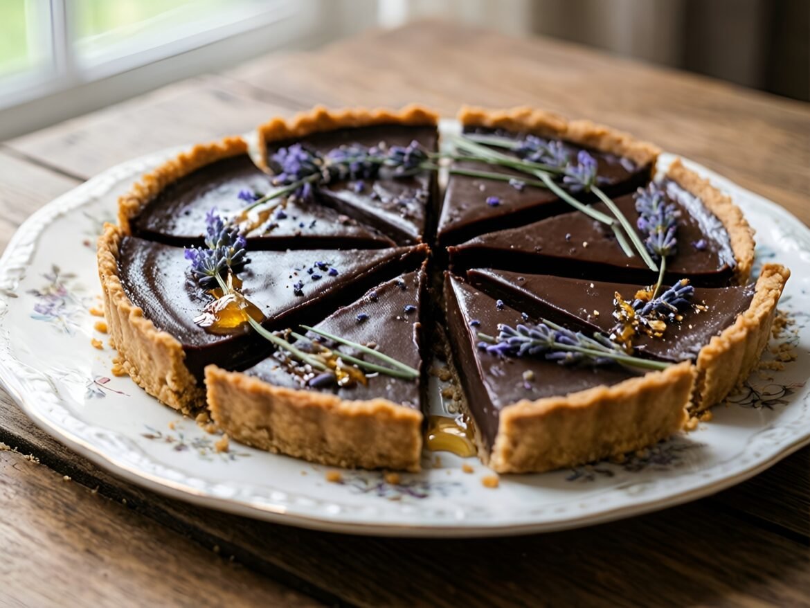 Lavender Honey Ganache Tart with Almond Crust