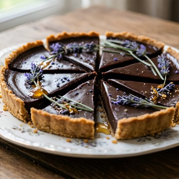Lavender Honey Ganache Tart with Almond Crust