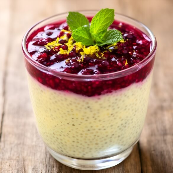 Lemon-Vanilla Chia Parfait with Berry Compote