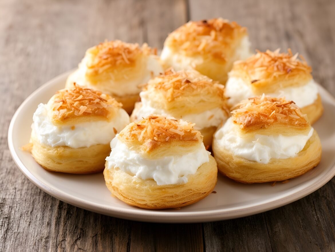 Luscious Coconut Cream Puff Pastry Bites